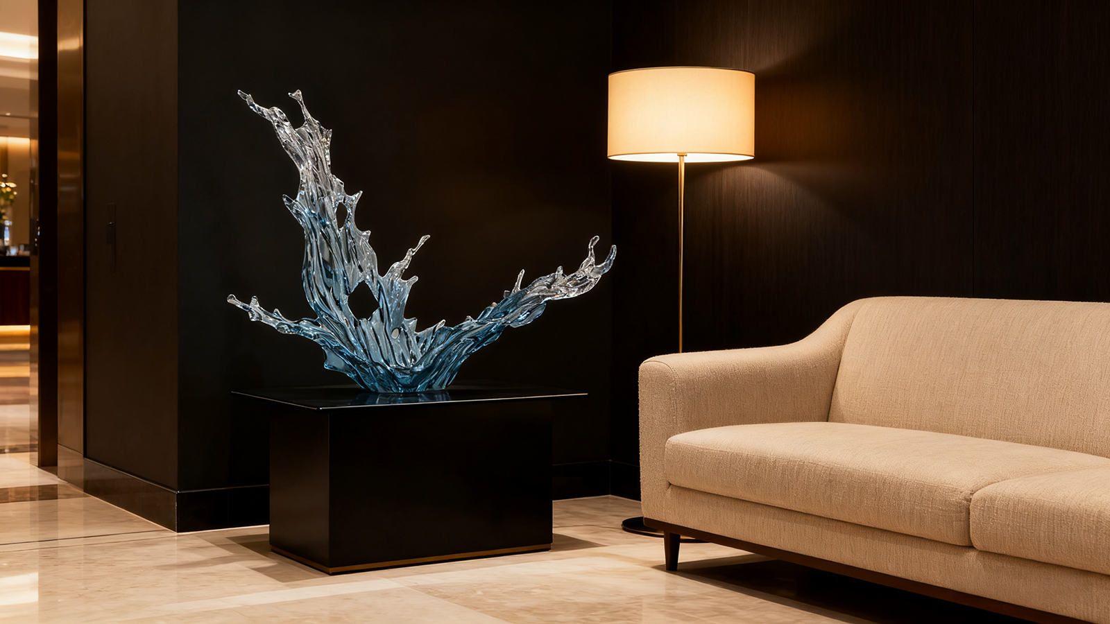 resin wave sculpture M