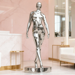 Steel Figure Sculpture with Dotted Design 6