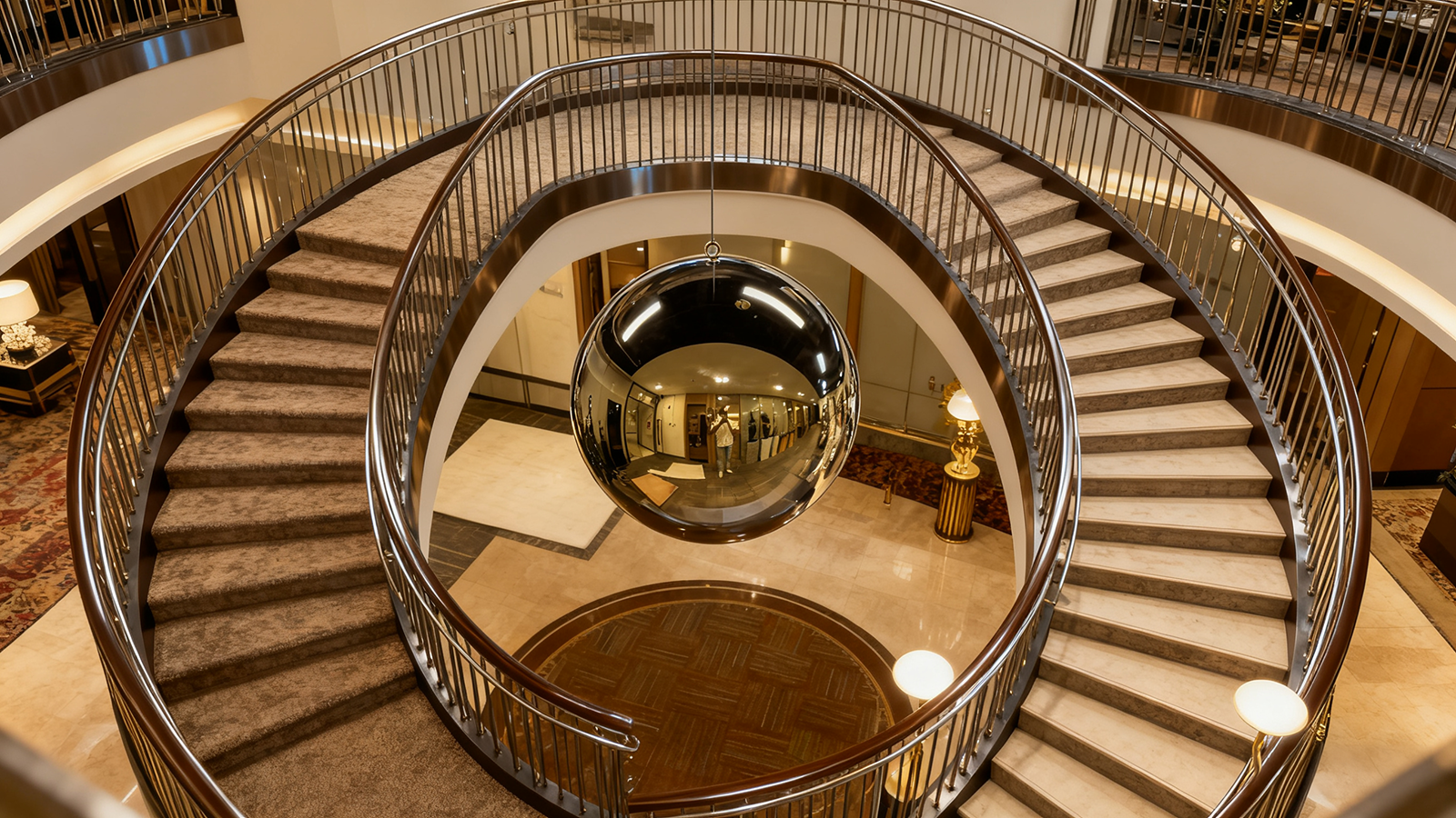 Steel Golden Ball Sculpture 3