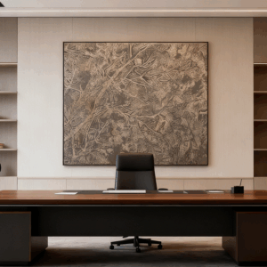 Large Stainless Steel Textured Wall Mural – 2.5m × 2.0m Office & Lobby Statement Art
