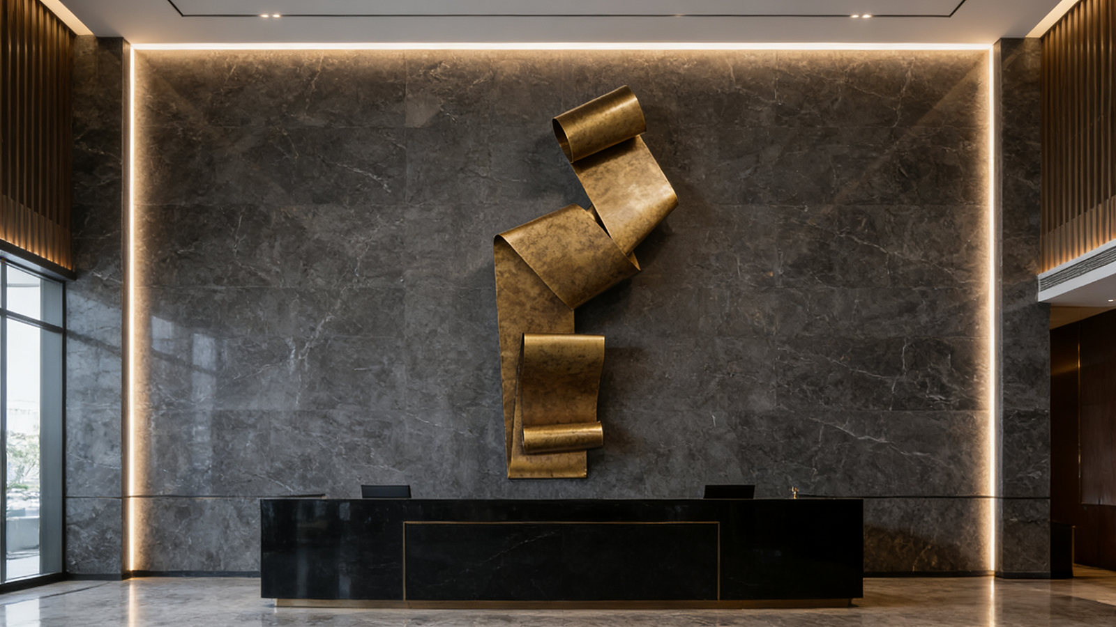 Steel Ribbon Wall Sculpture M1