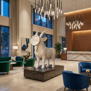 Fiberglass Goat Sculpture for Interior Decor1