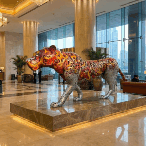 Leopard Sculpture for Hotel Lobby Interior Art 1