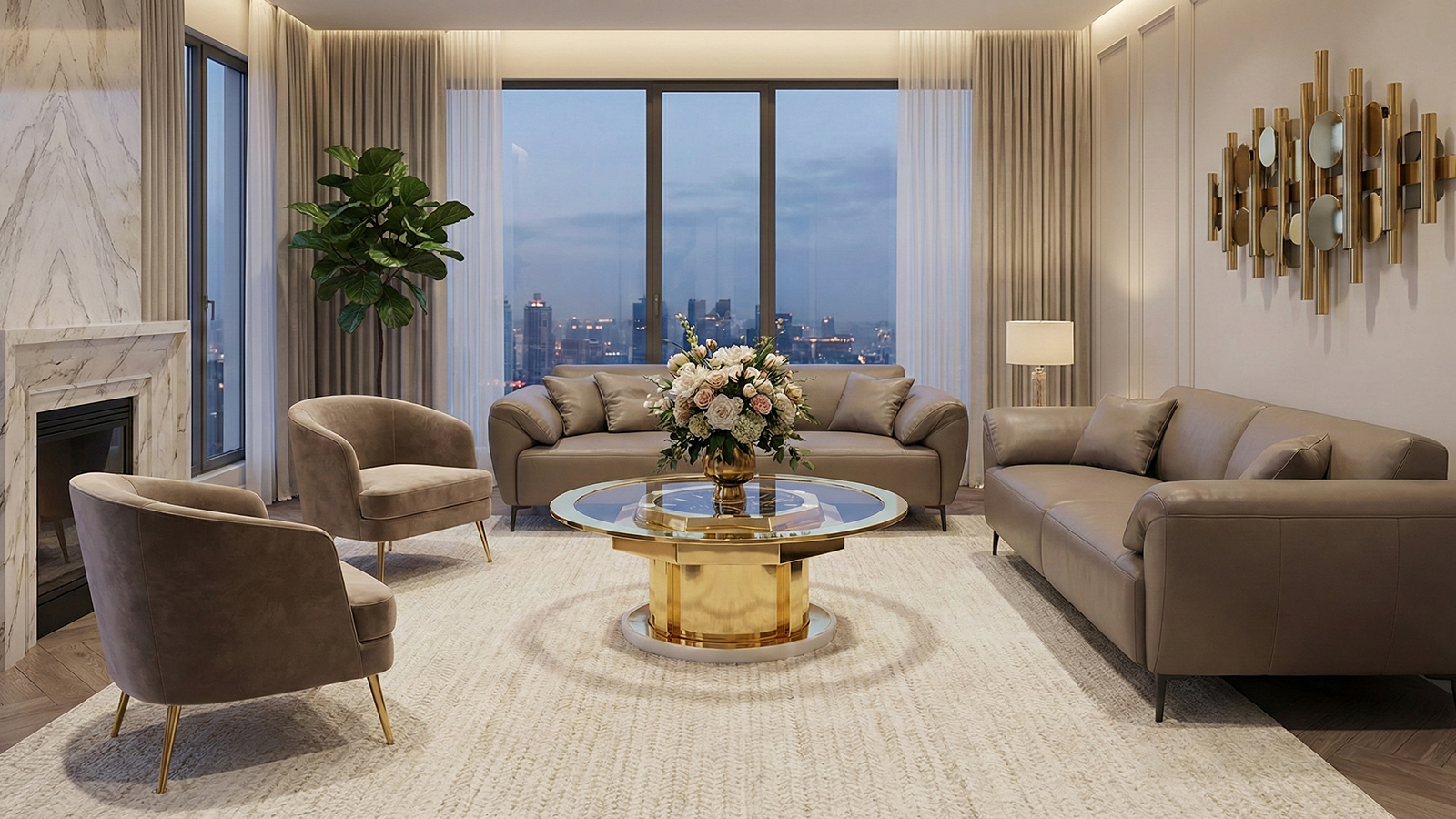 Luxury Stainless Steel Coffee Table M1