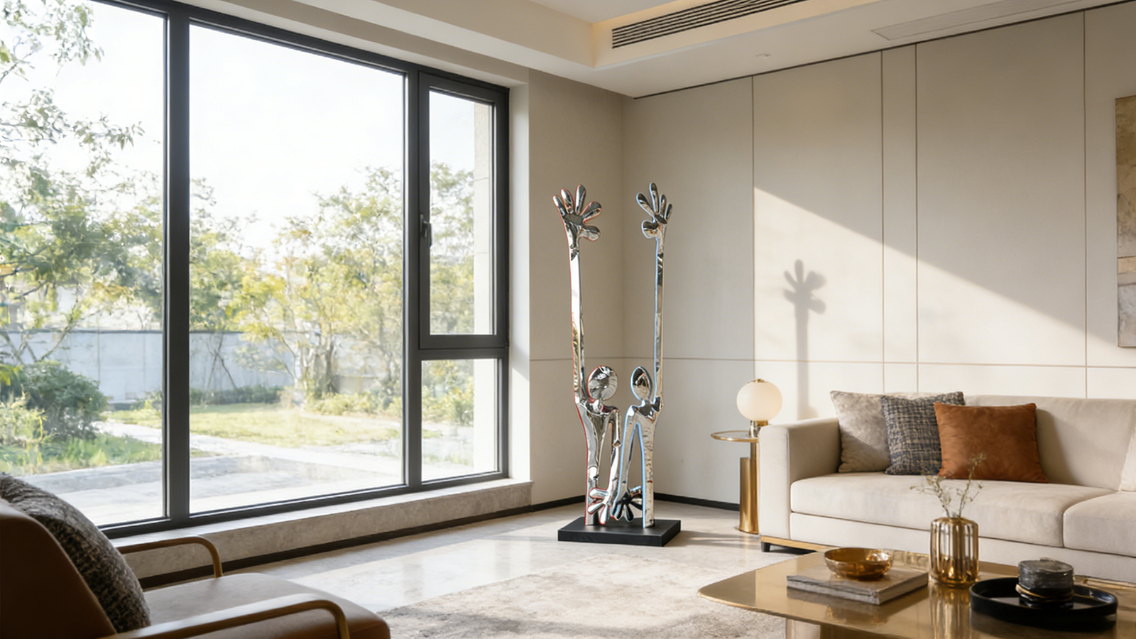 Sculpture with Raised Arms for Interior Decoration 5