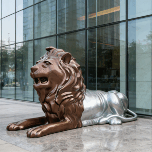 Steel Lion Sculpture