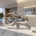 Mirror Polished Stainless Steel Rabbit Sculpture for Interior Decor – Modern Luxury Animal Art