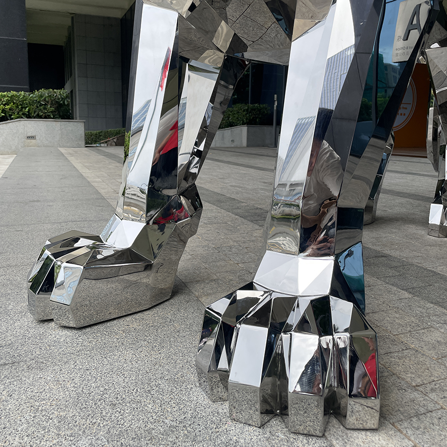 Modern Stainless Steel Lion Statue for Commercial Entrance - Image 6